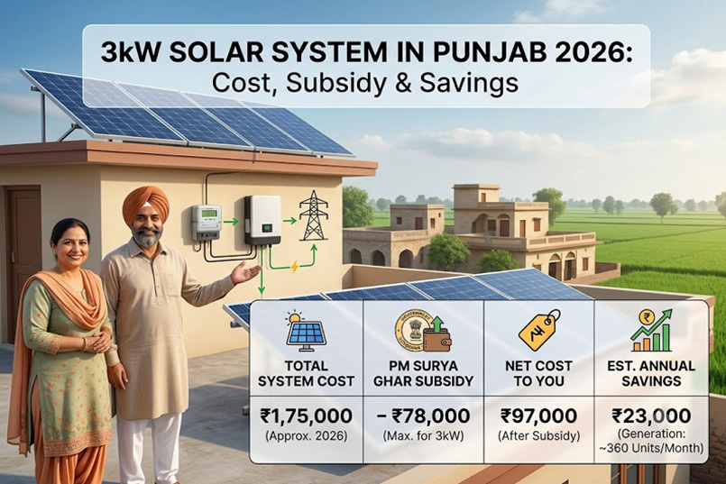 3kW solar system price Patiala